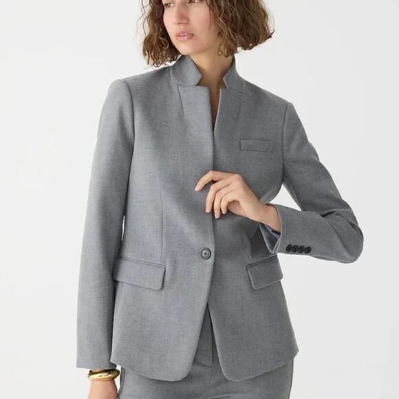 J. CREW Regent Blazer Four Season Stretch Heather Graphite Gray {F50}